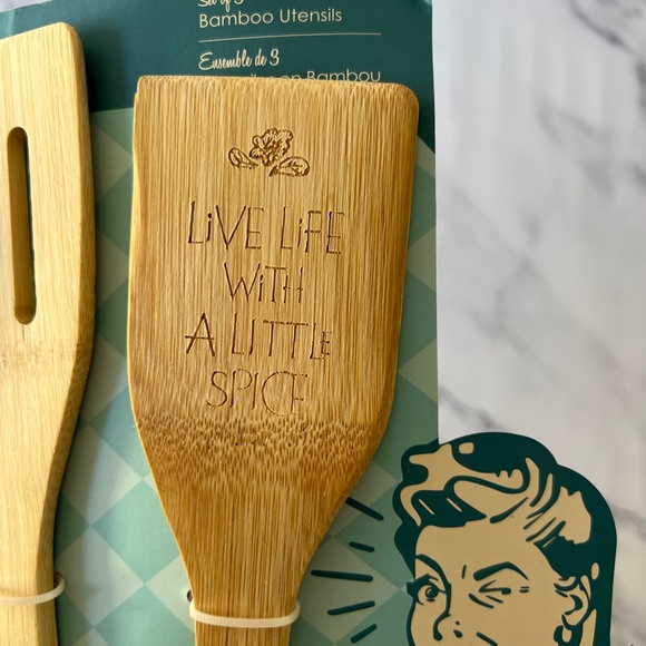BNWT Core Bamboo Set of 3 Bamboo Utensils, Expressions Collection - Picture 3 of 5